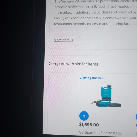 Viruserv Guardian Back Pack Electrostatic Sprayer System - Picture 4 of 4